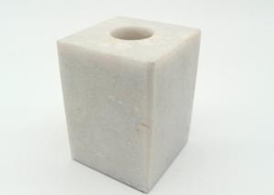  Square Stone Pillar Candle Holders Polished Finish Surface Moisture Resistant Manufactures