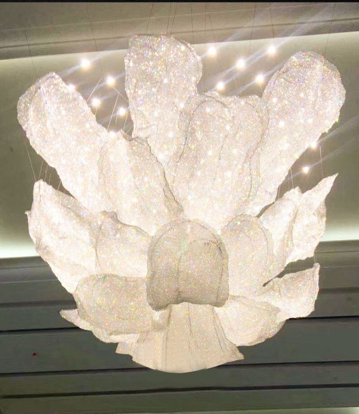 Customized Luxury K9 Crystal Bead Large Crystal Chandelier Lighting Luxury Villas, High-End Clubs