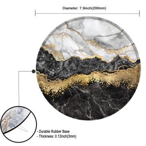 Office HEATED Round Pink Marble Mouse Pad Smooth Non-slip Desk Mouse Mat Custom