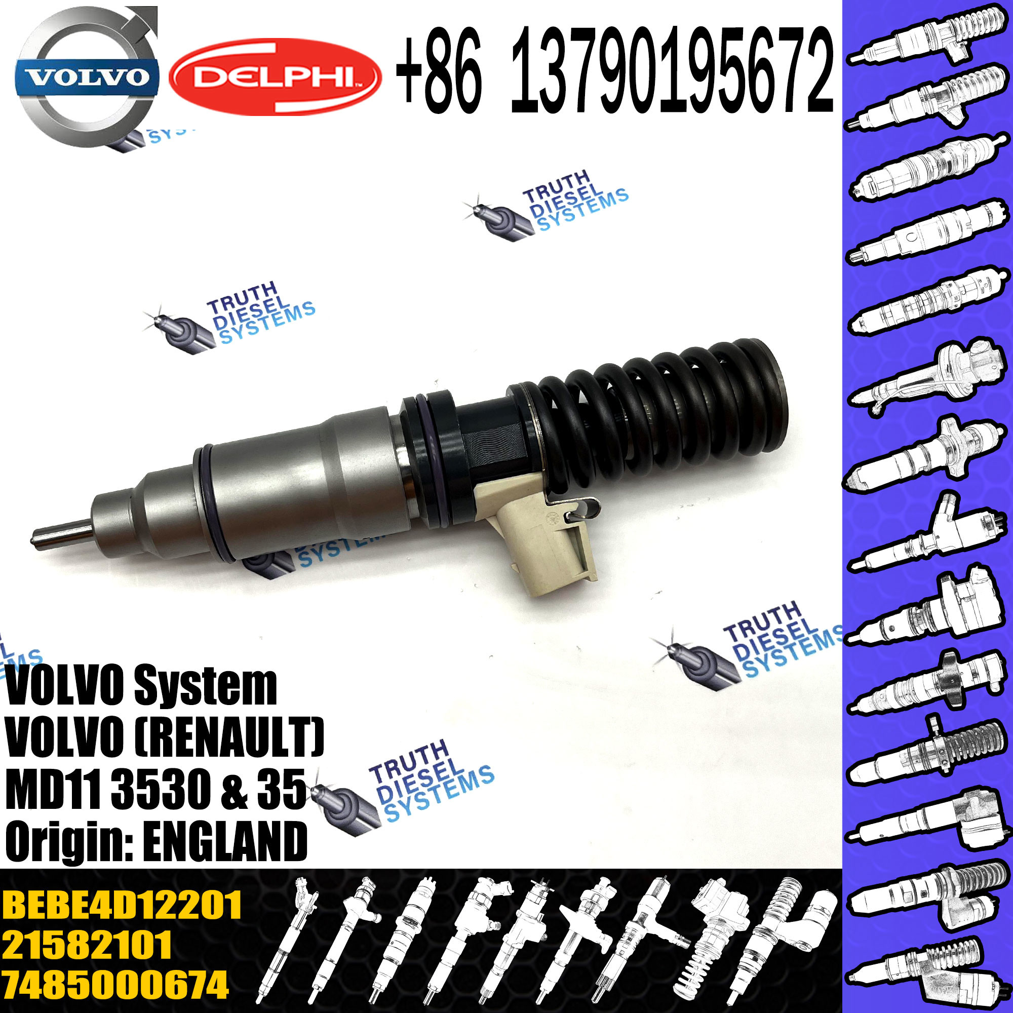 injector 21582101 20747797 BEBE4D12201 BEBE4D12301 BEBE4D37001 with more
