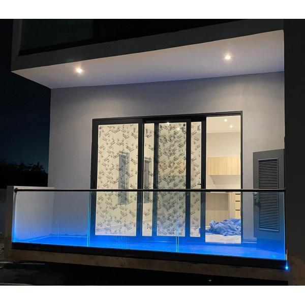 Quality LED Light U Channel Glass Railing with Safety Protection and Environmental Protection for Modern Designs for sale