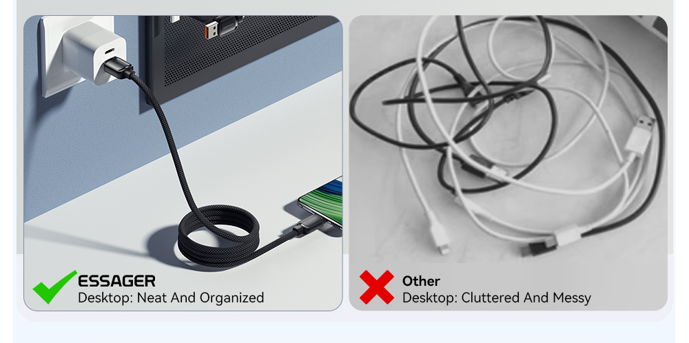 USB A To USB C Magnetic Cables Fast Charging 100W ES-X56 Series