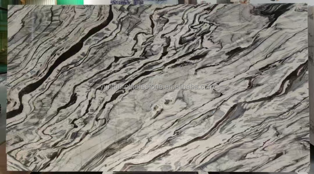 Transform Your Dining Table with Brazil's Popular Stone Panda Impression Marble Slab