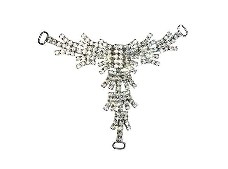 Beautiful T Shape Rhinestone Shoe Buckles With Environmental Protection Plating