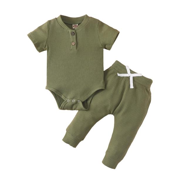 Baby Clothes set organic cotton infant toddler rompers / pants 2pcs baby