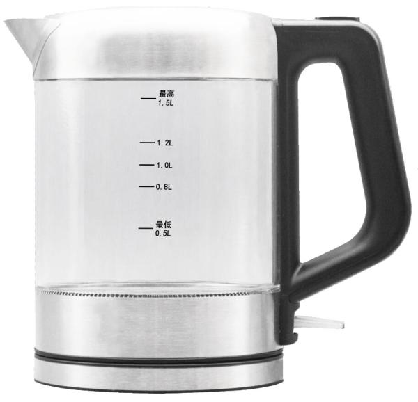 Auto Shut Off High Borosilicate Glass Electric Kettle Blue LED Light Coloring