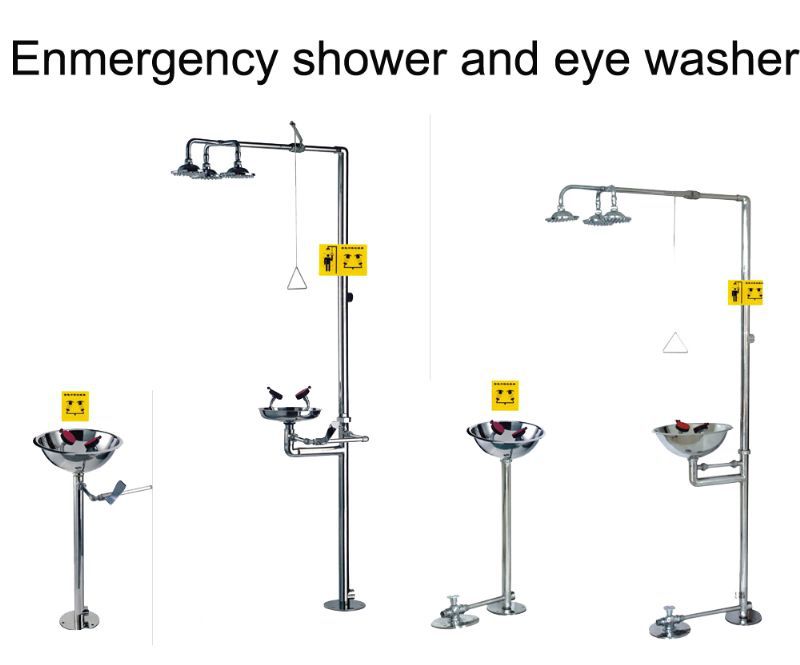 Safety Attractive Steel Lab Casework Eye Washer And Shower Station Combined Type