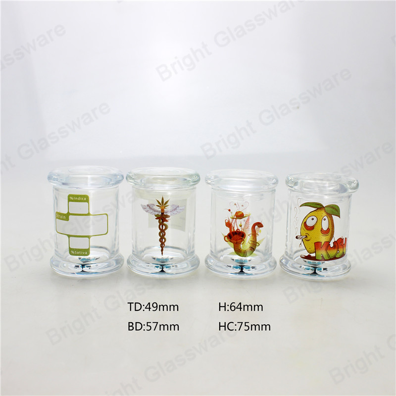 New design glass jar with custom logo, candle jar with glass lid