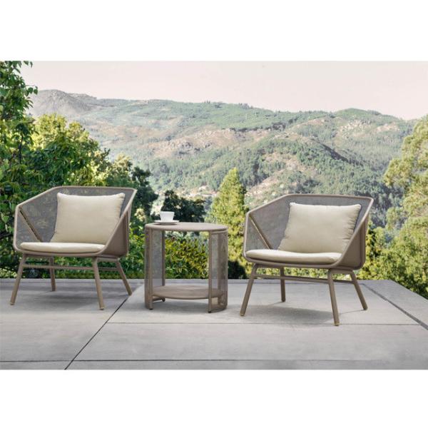 Powder Coated Frame Finish Modern Outdoor Furniture Steel Mesh Leisure Lounge