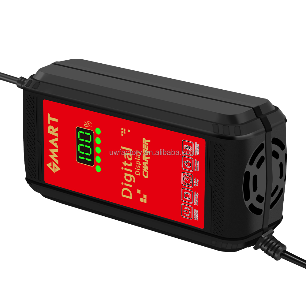 12V/24V 3-Stage Smart Motorcycle Battery Charger with Overcurrent Protection at Affordable
