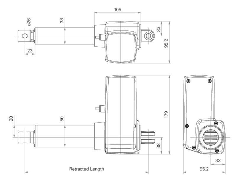 10000N Electric Linear Actuators For Operating Beds High Load Patient Lift Systems