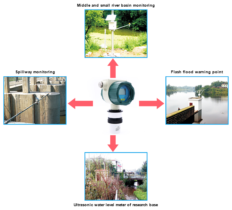 IP68 Probe Ultrasonic Water Level Sensor integrated with LCD display