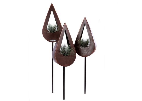 Contemporary Corten Metal Planters , Corten Steel Trough Planter Attractive