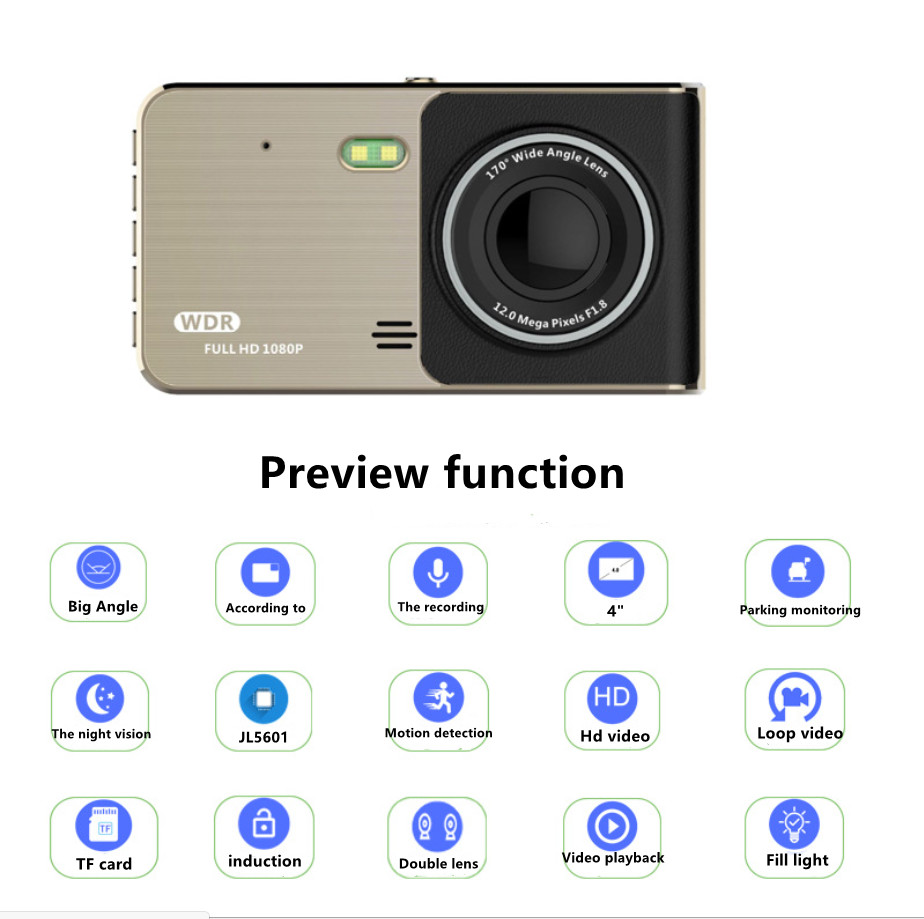 Mini G Sensor Dashboard Mounted Dash Cam Camcorder Recording Camera 60Hz
