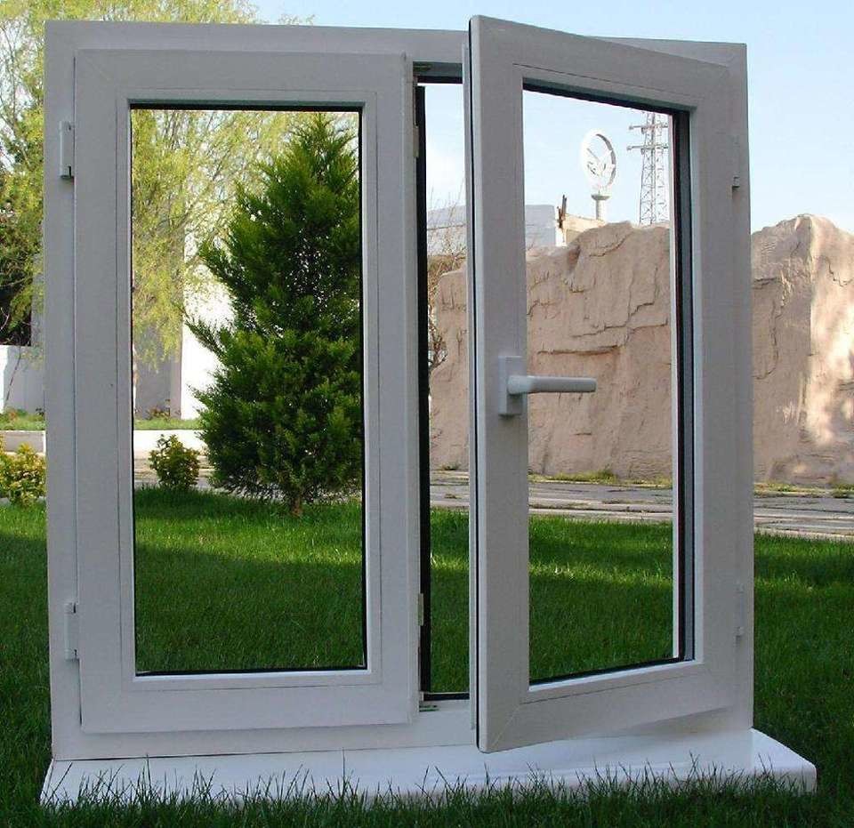 Pvc / Upvc Double Glazed Glass Casement Window With Fly Screen European Style