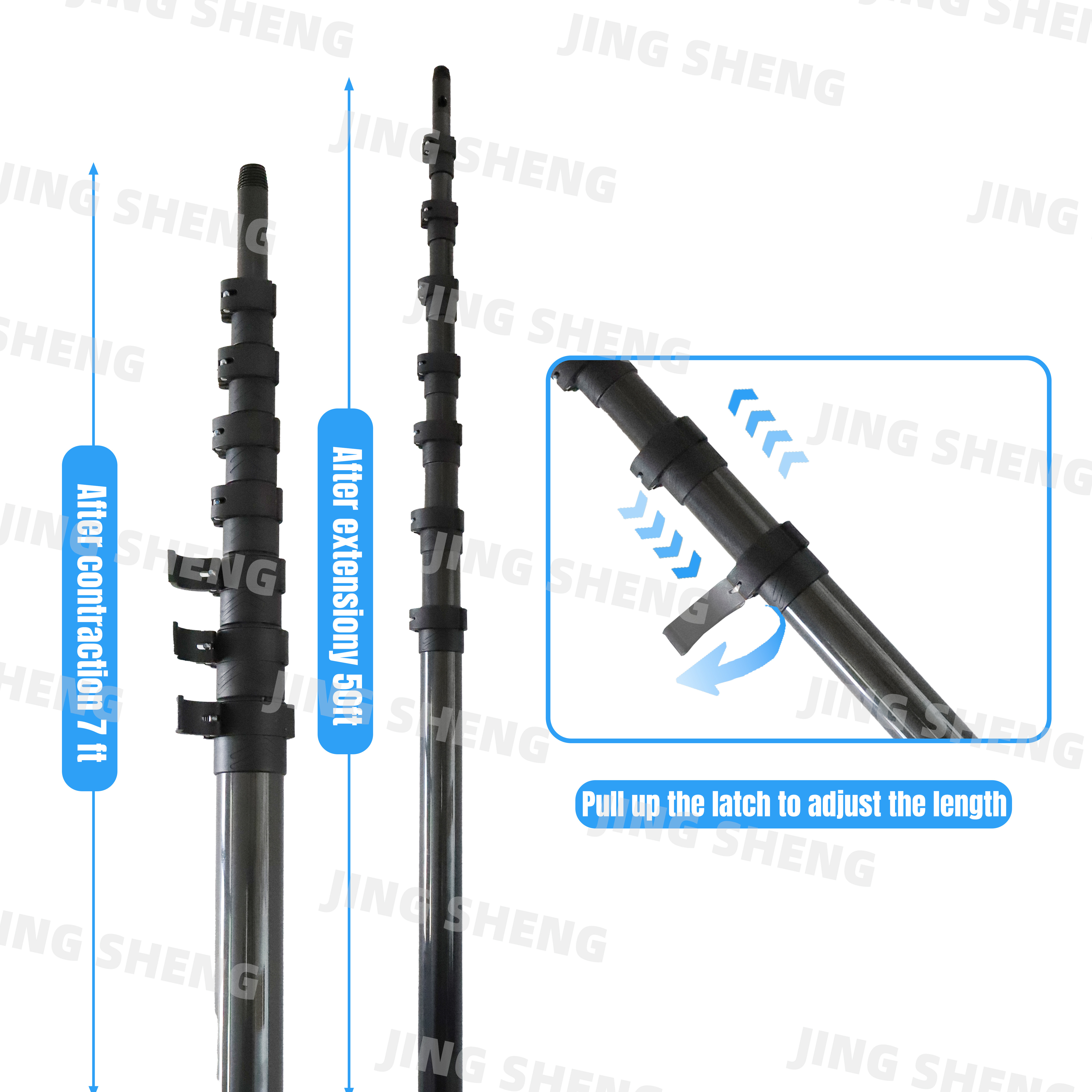 33ft Carbon Fiber Water Fed Pole For High-rise Windows Easy To Use ODM