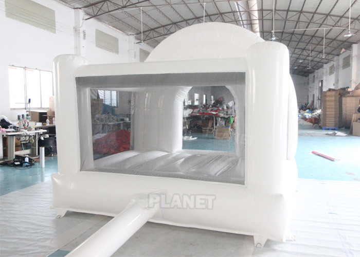 Adults Kids PVC Inflatable White Wedding Bouncy Castle Rainbow Bounce House