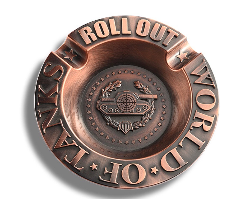 5.0mm OEM Plating Antique Cigar Zinc Alloy Ashtray