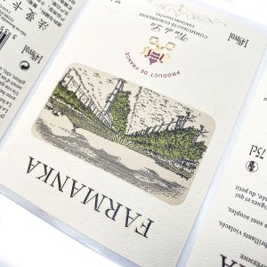 Texture Paper Wine Private Label CMYK / Pantone Printing Customized