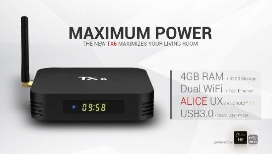 Bt 2.4g / 5ghz X96 Mini Smart Tv Box Dual Wifi Media Player Tx6 Mini Set Top Box