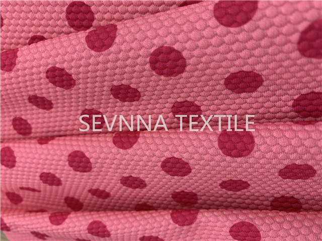 Polyester Micro Fiber Pink Recycled Swimwear Fabric Breathable For Ladies