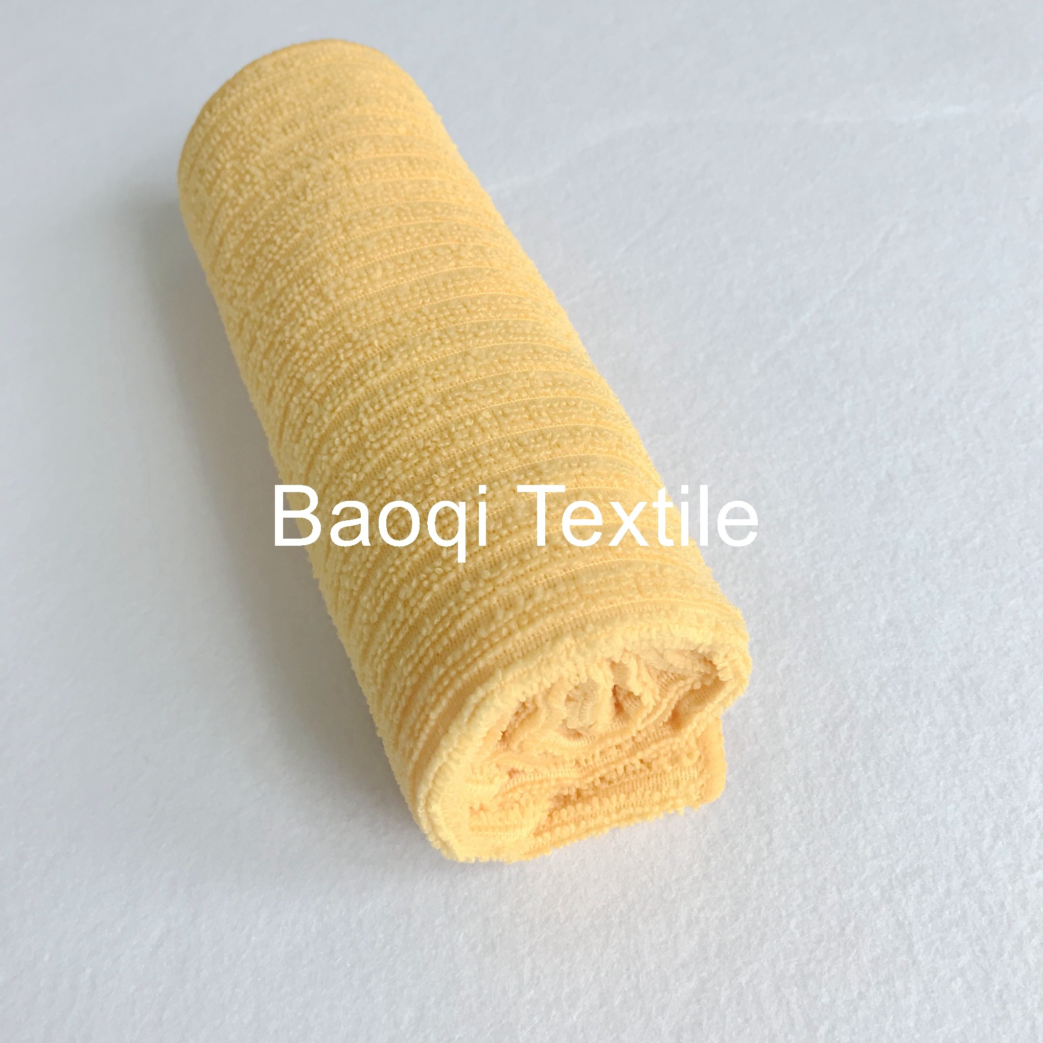 Yellow popular solid single stripe dish rags microfiber tea towels wipes,single side kitchen cleaning rags size 16*16“