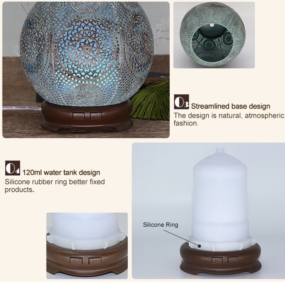 Portable 120ml Ultrasonic Metal Aroma Diffuser
