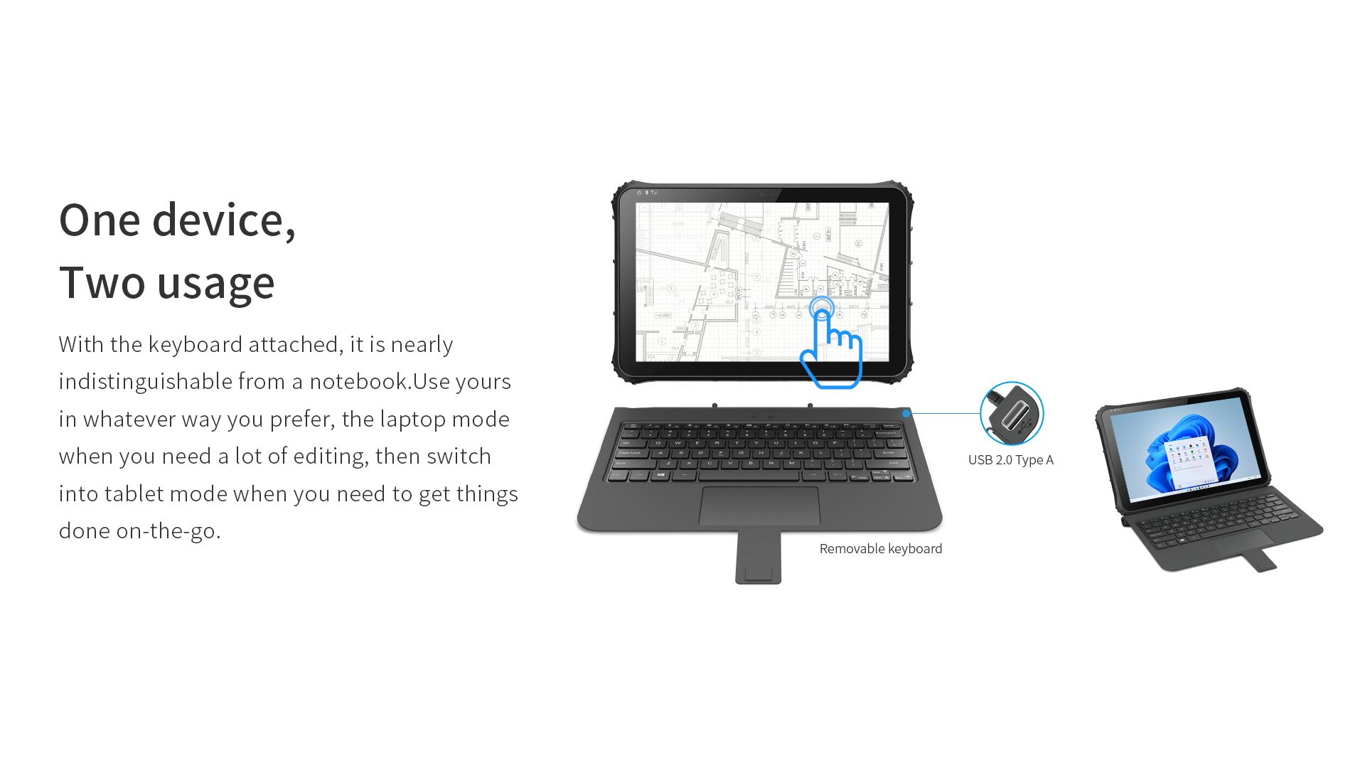 12.2 Inch 5G Android 11 Rugged Tablet Laptop With 13MP Camera And IP65 Protection