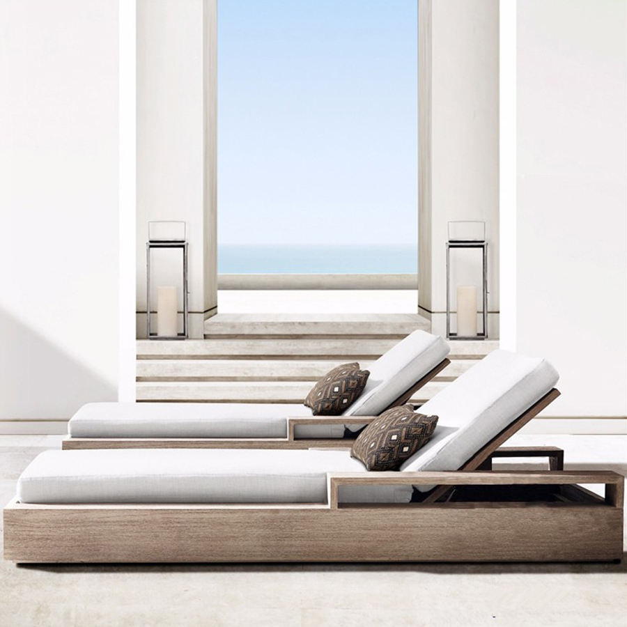 Aluminum Brown Rattan Sun Lounger Rattan Garden Furniture Sun Loungers