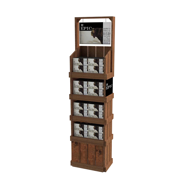 Storage Wood Stand Displays Retail Wooden Dessert Display Snack For Supermarket
