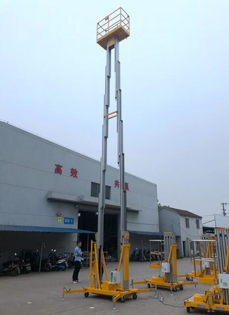 10 Meters Aluminum Aerial Work Platform Double Mast Vertical Lift