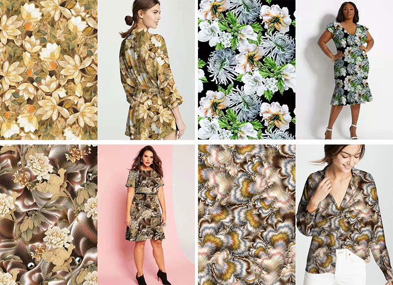 Flower Floral Printed Woven Fabrics 120gsm