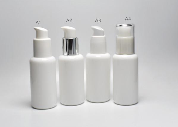 40ml Cylindrical Opal Jade Procelain White Glass Bottles For Luxury Skincare