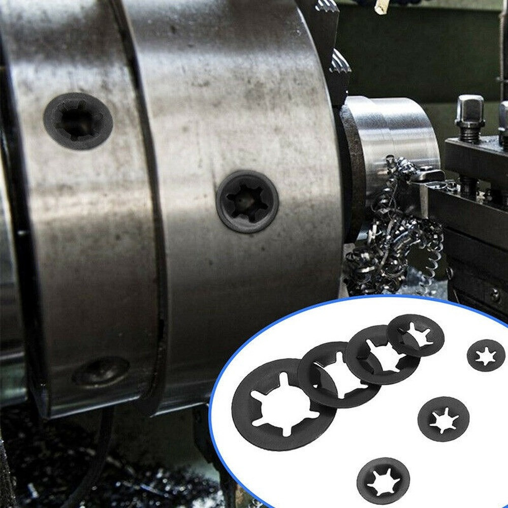 Internal Tooth M3 Star Locking Washer Push On Locking Speed Clip Black Oxide Finish