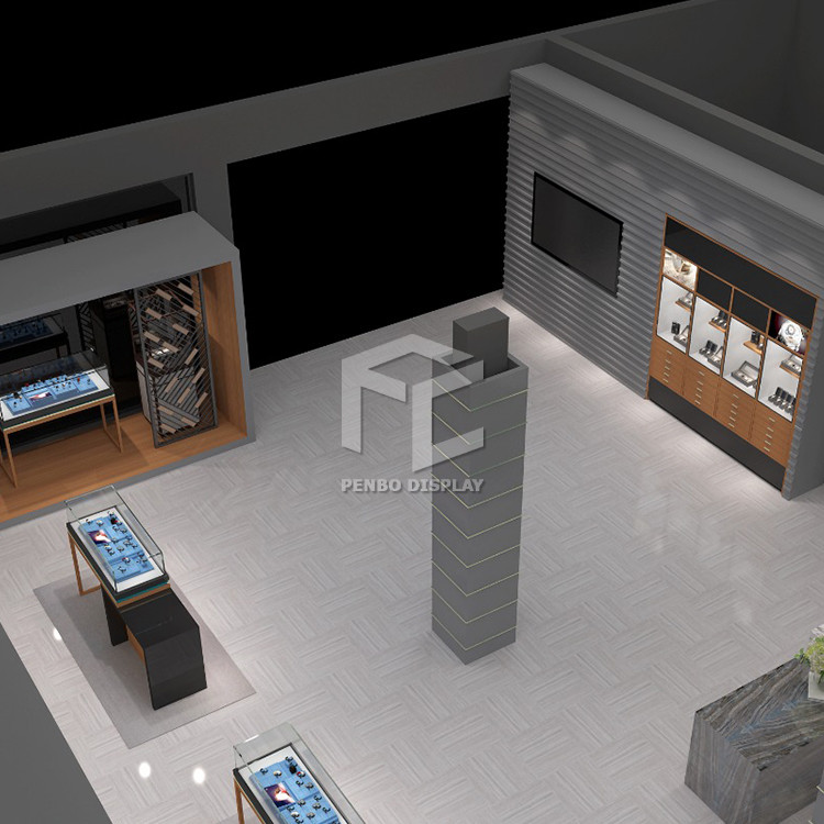 Glass Steel Watch Display Showcase Shops Display Furniture