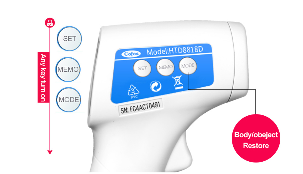 Virus Prevention Infrared Body Thermometer , Certified Infrared Thermometer