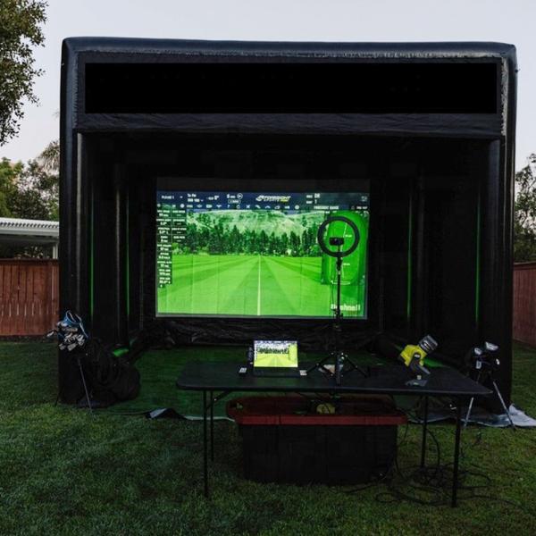 Sealed Outdoor Golf Training Hitting Cage Screen Inflatable Golf Simulator Tent