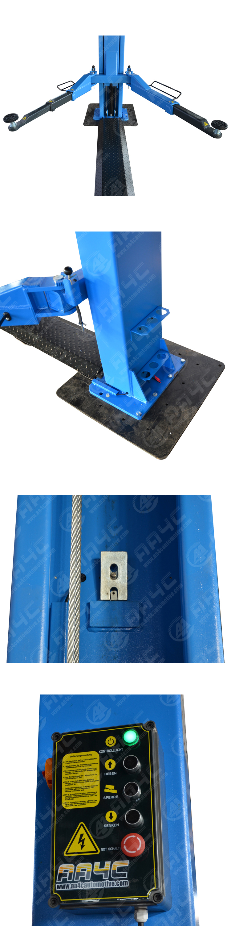 5.5T 11000 Lb 2 Post Car Lift 10 Ft Ceiling 240v Electrical Release Floorplate