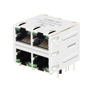  Belfuse 0879-2G2R-Y4 Compatible LINK-PP LPJG27037AFNL 10/100/1000 Base-T 8p8c Green/Green LED 2x2 Port RJ45 Modular Jack Manufactures