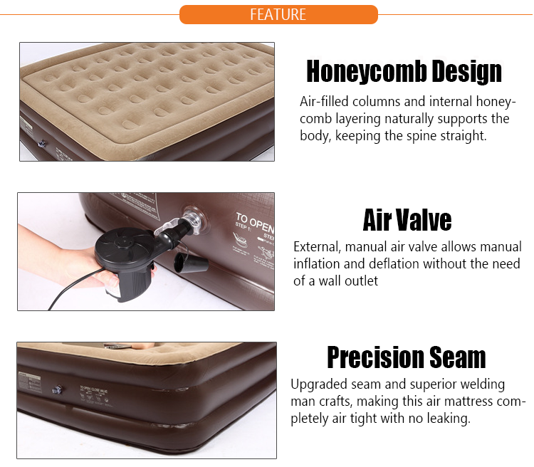 Portable Inflatable Air Mattresses OEM PVC Automatic Air Matress Bed