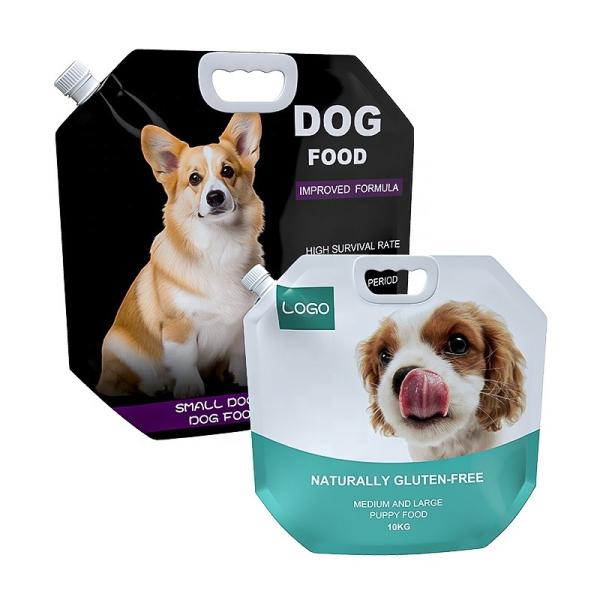 Dog Cat Food Packaging Containers With Handle Color Printed Spout Pouch