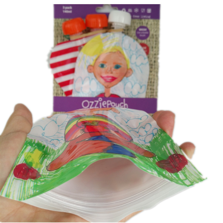 Gravure Printing Reusable Food Packaging Liquid Squeeze Pouch