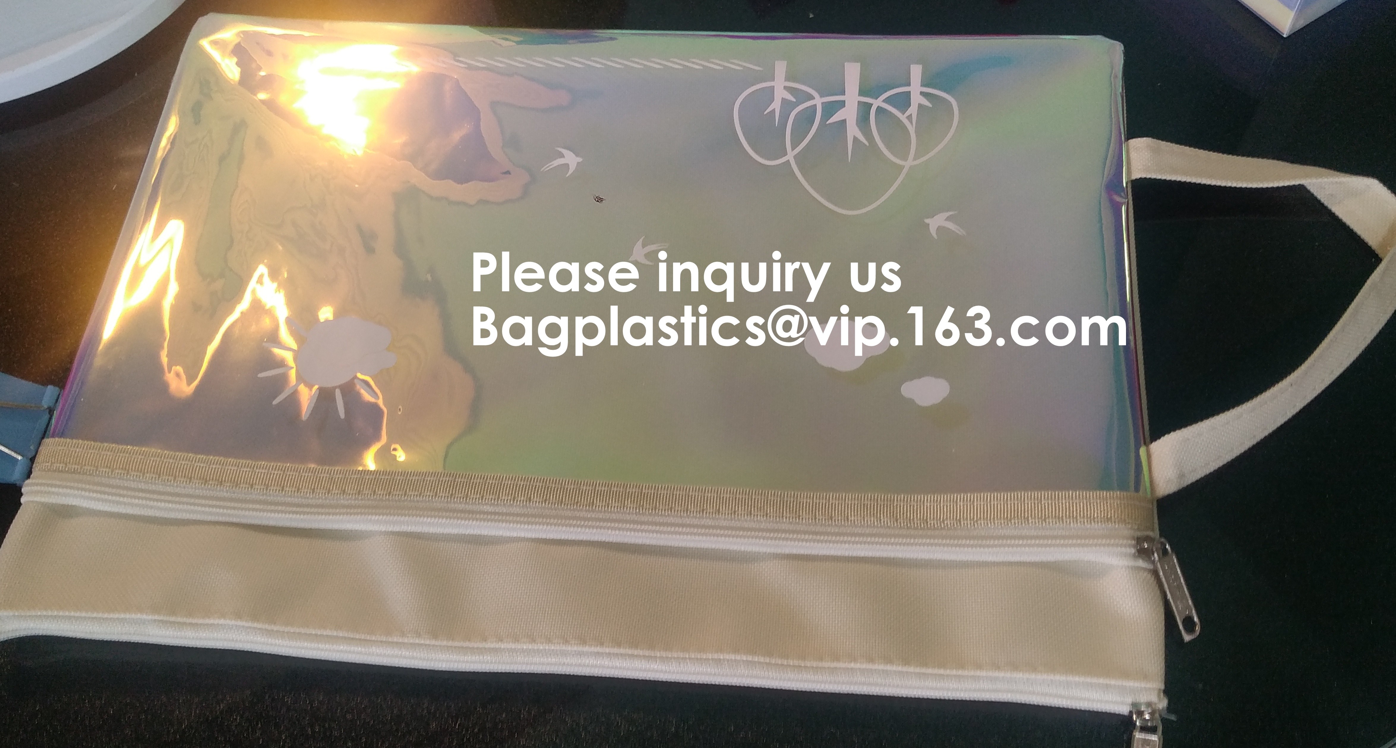 PVC A4/A5/A3 Waterproof Mesh Transparent Zipper File Folder Bag,A4 Double Zipper Mesh File Storage Bag With Color