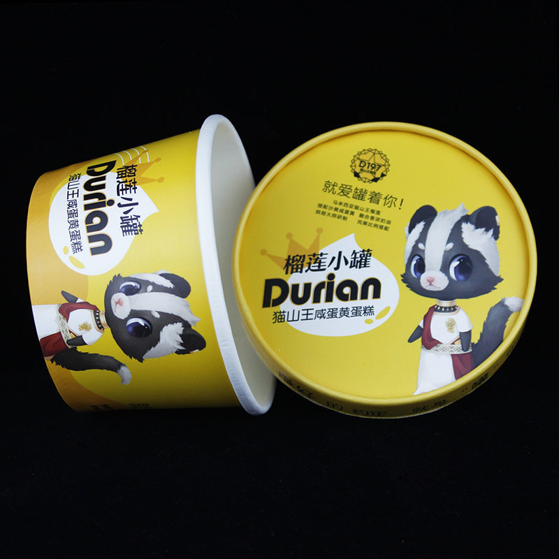 10oz 300ml Ice Cream Paper Cup With Lid Disposable Take Away Yogurt Tub