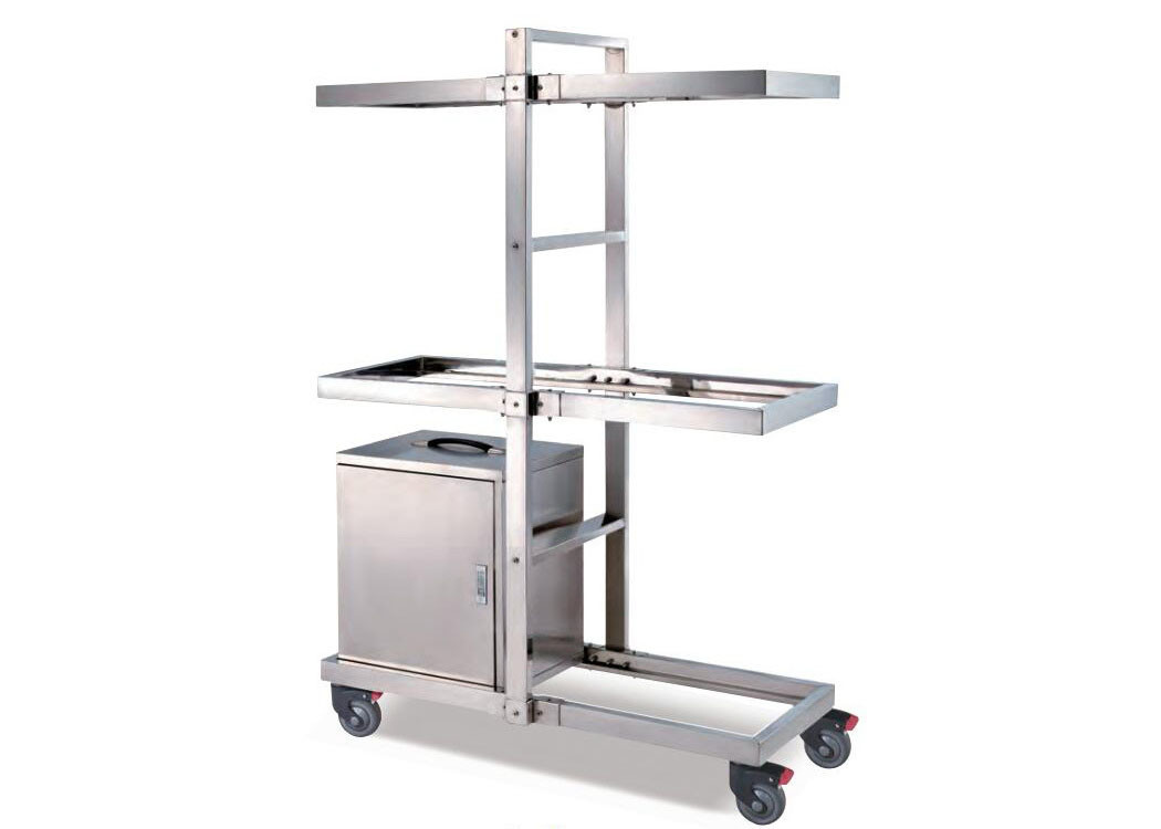 Deluxe Dining Room Service Equipments with Collapsible Wood Table / Stainless Steel Electric Hot Food Warmer