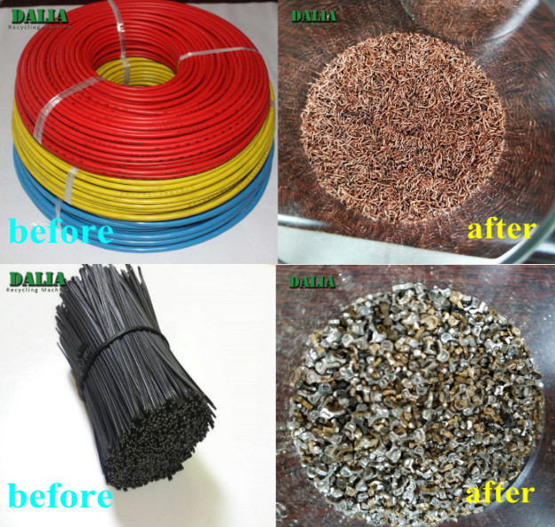 Low Noise Scrap Copper Wire Granulator , Wire Granulator Separator Energy Saving