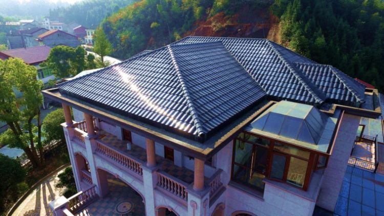 Hot Sellers BIPV Solar Panel Roof System Color Solar Panel Tile Curved Tile Villa Solar Roof PV Tiles
