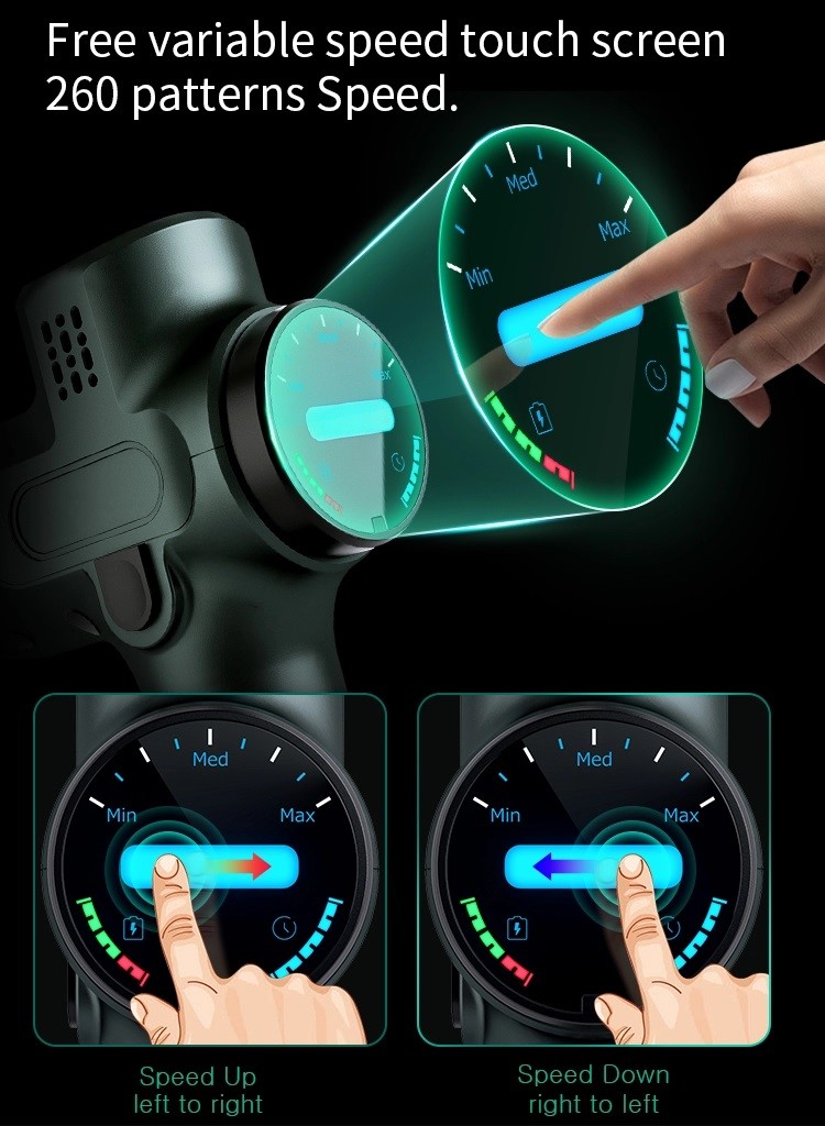 260 Speeds Wireless Handheld Massager Gun Heating Head 24V 20W