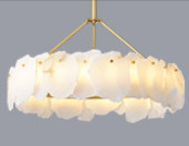 Iron Plated Brass Color Scagliola Luxury Ceiling Lights For Home Decoration