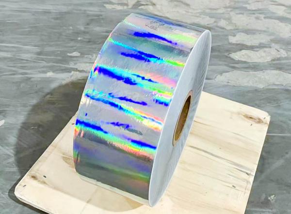 Oil Glue Adhesive Holographic Film , Holographic Paper Film 50u Surface